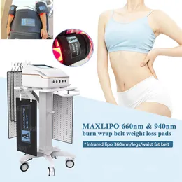 5d Maxlipo 650nm 940nm Slantmaskin tunn midja avlastar smärta Burn Wrap Belt Pads Infraröd lipo 360 Arm ben i midje fettbältet fysioterapi cellulit borttagning