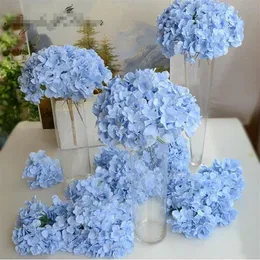 웨딩 파티를위한 시뮬레이션 된 수국 헤드 놀라운 다채로운 장식 꽃 고급 인공 수국 실크 DIY 꽃 장식 319S