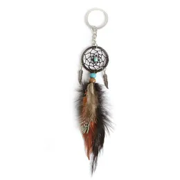 Keychains Lanyards Dreamcatcher Keychain Pendant Creative Feather Tassel Crafts Key Chain Car Bag Decoration Keyring Drop Delivery Dh42Q