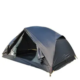Çadırlar ve Barınaklar Ultralight 20d silikon kaplı kumaş 2 kişi siyah huba çadır alüminyum kutup antistorm rüzgar geçirmez lüks açık turist yürüyüşü j230223