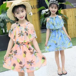 Abiti da ragazza Abbigliamento per bambini Abito estivo per ragazze Bretelle in chiffon straniero Abbigliamento per bambini Corea Moda Principessa Abiti eleganti in filato netto Baby Z0223