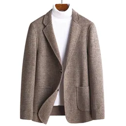 Ternos masculinos Blazers MRMT Brand Handmade Tweed Wool Cashmere Small Nizi Blazer Men sobretudo para jaquetas masculinas 230222