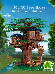 Blocos em estoque 1013 PCs Tree House Ideas MOC 33111 Modelo Building Bricks Compatível 21318 Toys for Boys Kids Gifts 2302222