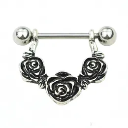 Navel Bell -knappringar D0659 Flowers Nipple Ring Sierblack 14GA 16mm Längd Drop Leverans smycken Body Dhgarden Dh7ku