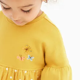 Платья для девочек Little maven, коллекция 2023 года, одежда для маленьких девочек, хлопковое осеннее повседневное платье, милые детские платья с цветочным узором для маленьких детей