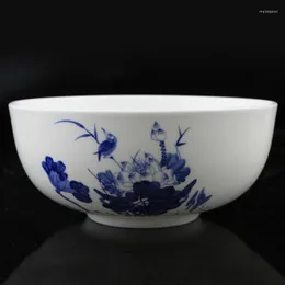 Tigelas de 7 polegadas Jingdezhen Ceramic Ramen Bowl Vintage In Glaze Blue e White Porcelain Noodle Dumplings Rice Tableware Mixing