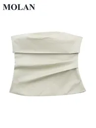 Женская блузская рубашка без бретелек из бюстгальтер -женской женщины сексуальная стильная укороченная спина мода Мода Женская Шикарные Топы 230223