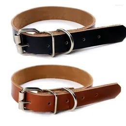 Hundhalsar Pure Cowhide Pet Collar Accessories Läder personifierad för små och medelstora hundar stora