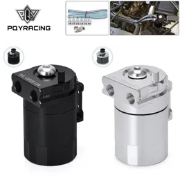 Förbryllad aluminiumoljefångst kan reservoartankoljetank med filter universal svart silver pqy-tk64285r