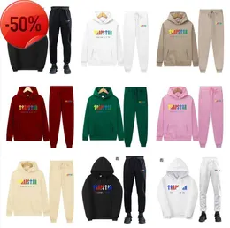 Erkekler Tişörtler Erkekler Trapstar T Shirt Trailsits Mektup Baskılı Hoodies Sportswear Kış Sıcak İki Parça Set Gevşek Sweatshirt Jogging Pants 23SS21