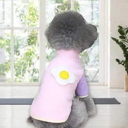 Köpek giyim anti-fall şık haşlanmış yumurta desen evcil hayvan gömlek Teddy için rahat kostüm yıkanabilir