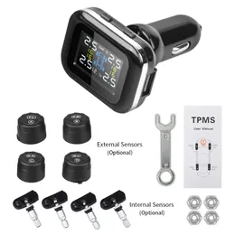 Rozpoznanie Smart Car TPMS Ulepszone zapalnice kąt zapalniczki System alarmowy ciśnienia opon z akcesoriami motocyklowymi USB