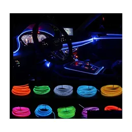 기타 자동차 조명 EL 와이어 LED 라이트 라이트 내부 스트립 네온 조명 화환 밧줄 튜브 장식 유연한 색상 램프 드롭 디브 DHHLJ