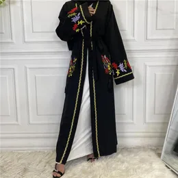 Abbigliamento etnico ricamo abito musulmano donne abaya kaftan fash grande swing lungo abito femme musulmane ramadan abayat islamic abayas dubai