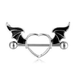 Navel Bell Button Rings D0943 Wings Nipple Ring Black Color Drop Delivery Jewelry Body Dhgarden Dh6Q2