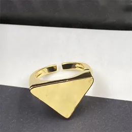 Triangle Gold Ring Women Open Loop Adjustable Cluster Rings Lady Night Club Party Jewelry