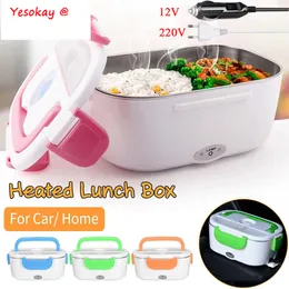 Lunch Boxes 1224V 110V220V Portable Electric Heating Stainless Steel Home Car Truck Rice Food Warmer Dinnerware Set 230222