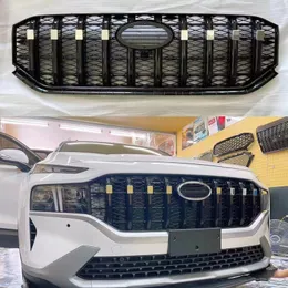 Grilhas exteriores de carro ajustadas para Hyundai Santa Fe 2022 para grade frontal preto ou prata Grilha de alta qualidade