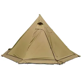Tält och skyddsrum Nya stora pyramidtält Lätt teepee tipi med spis jack med snö kjol tält vandringsmarker skydd j230223