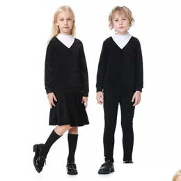 Семейные подходящие наряды мальчики девочки милюр макет шеи устанавливают топ -одежду для комбинезона, детская подростка осень зима, вита, модная одежда Drop Dhj0k