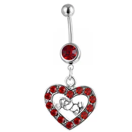 Navel Bell Button Rings D0890 Heart Belly Ring Red Color Drop Leverans smycken Body Dhgarden DHBUV