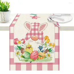 Table Cloth Easter Runner S Tulip 30x182cm/11.81x71.65in Dresser Drivf Topper for Home