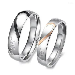 Fedi nuziali Fashion Lovers' Heart Ring Real Love Copper Engagement For Men Women Jewelry Regalo di San Valentino