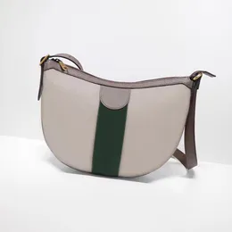 G küçük omuz çantası kadınlar için özel kanvas postacı çantası yarım ay tasarım çanta Yeşil ve kırmızı Web tasarımcısı çapraz vücut Elmas Kafes çanta 598125