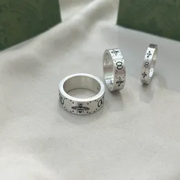 s s Ring Silver Ringar För Kvinnor män Vintage Simplicity Bee mönster Smycken Casual Party beach