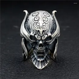 Cluster Rings 925 STERLING SOLID SILVER BIKER ROCKER Armatura Devil Skull MENS ANELLO GIOIELLI A3199