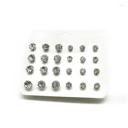 Orecchini a bottone 12 paia / set Accessori per gioielli da donna in cristallo da donna moderna 2023 Kit per orecchini a sfera piercing