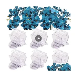 Andra trädgårdsmaterial 100 st transparent 6 klor orc -klämmor plastfjärilarblommor stöder klar fixer för vinstockar växter klättrar dhmu0