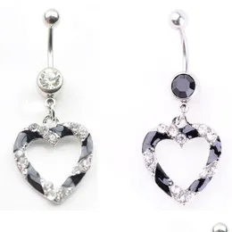 Navel Bell -knappringar D0175 Hjärtblandningsfärger Belly Ring Drop Leverans smycken Body DHGARDEN DHH1A