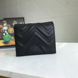 Luxur Designer Marmont Wallet Case Top Quality Fashion Women Coin Purse Pouch Quilted Leather Mini Short Walls Main Credit Card271G