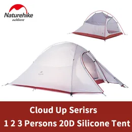 Çadırlar ve Barınaklar NatureHike Cloud Up Camping Camping Çadır 13 Kişiler Ultralight 20d Silikon 210T Polyester Seyahat Yürüyüş Çadır Ücretsiz Mat Kampı J230223