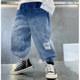 Jeans meninos meninas jeans legais primavera e calça de outono calça casual coreana calça infantil calças de verão 230223