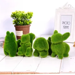 Decoração de festa de Natal de Natal Artificial Grass Artificial Animal Páscoa Rabbit Home Office Office Room Decoração de casamento Coelho Y2302