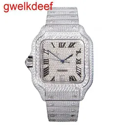 Högkvalitativ mode iced Watchesmens handled lyxiga runda klipp lab gra ddgu jm66