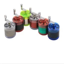 Four layers of plastic cover with zinc hand-operated cigarette lighter 55mm color matching new metal smoke grinder.