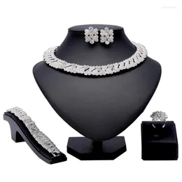 Orecchini da collana set LQ perle africane all'ingrosso Gioielli da sposa Accessori per matrimoni nigeriani Dubai Sliver Designer Cancella
