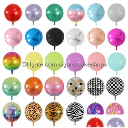 Decorazione per feste 20Pcs Oro rosa Sier 4D Palloncini in lamina a forma di sfera rotonda grande Baby Shower Decorazioni di compleanno Palla d'aria 1 Otamf