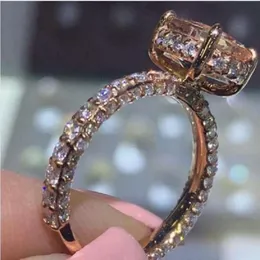 Womens Diamond Ring Romantic Zircon Shining Wedding Bridal Fashion Jewelry Engagement Rings For Women