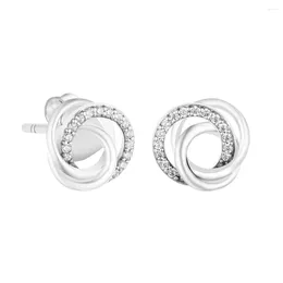Stud Earrings Clear CZ Casamento Small For Women Spring 925 Sterling Silver Jewelry Girl Daily Wearing Style Gifts