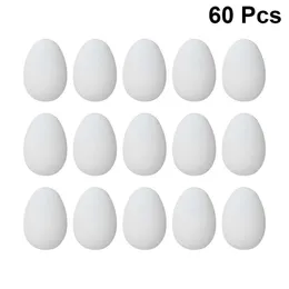 파티 장식 60pcs 모방 플라스틱 달걀 모델 모델 DIY 색상 그림 낙서에 대한 재미있는 생명과 같은 낙서 부활절 휴가 장식 Y2302