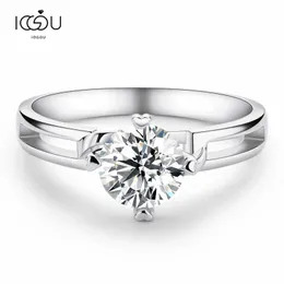 Pierścienie Iogou Classic 925 Sterling Silver Moissanite Pierścienie 051CT D Kolor VVS Lab Diamond Prosty rocznica biżuterii Prezenty R230223