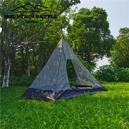 Tält och skyddsrum Ultralight Pyramid Inner Tält utomhus Rodless Camping Teepee Inside Tent Summer Hanging Mesh Tält 1 Person12 Personliga storlekar J230223