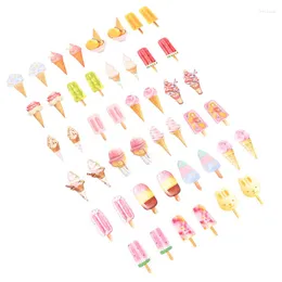 Gift Wrap 46Pcs/box Cute DIY Ice Cream Paper Lable Sealing Stickers Crafts Scrapbooking Decorative 44 44mm