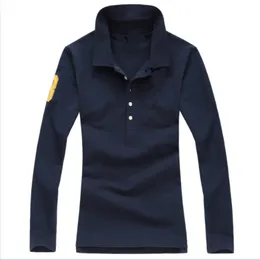 Blouses feminina camisas de verão Longsleeved Big Solid Polo Shirt Casual Casual Slim Fit Top Tees Drop 230223