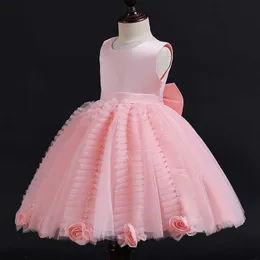 Abiti da ragazza Flower Girls Princess Wedding Party Tutu Dress Baby Kids Ball Gown Abiti con perle Bambini Bambini Vestidos per 310 anni Z0223