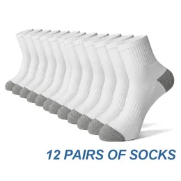 Men's Socks 6/12 Pairs Men's Cotton Running Crew Socks Middle Tube High Quality Casual Breathable Sports Socks For Men and Women Soft Sock 230223